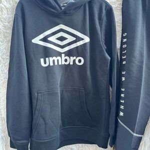 Umbro Black and White Logo Hoodie with jogger pants set New